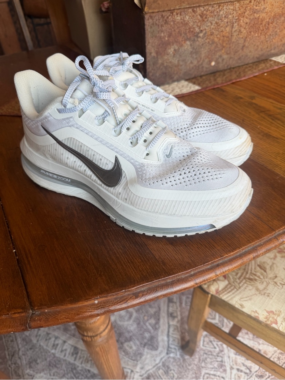 Nike Pegasus Premium- Men’s White and Light Gray Air Zoom Running Shoes
